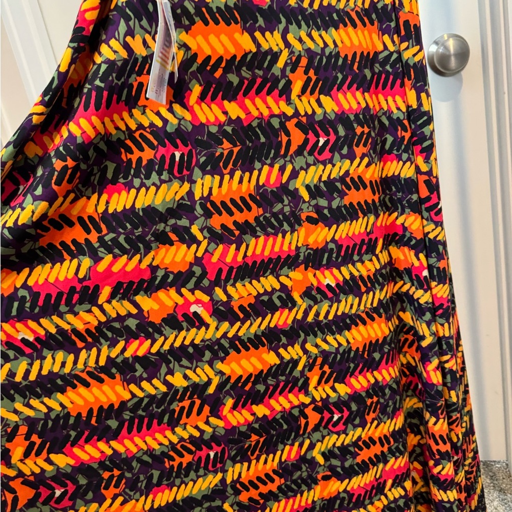 NWT LuLaRoe Vibrant Orange and Pink Maxi Skirt
